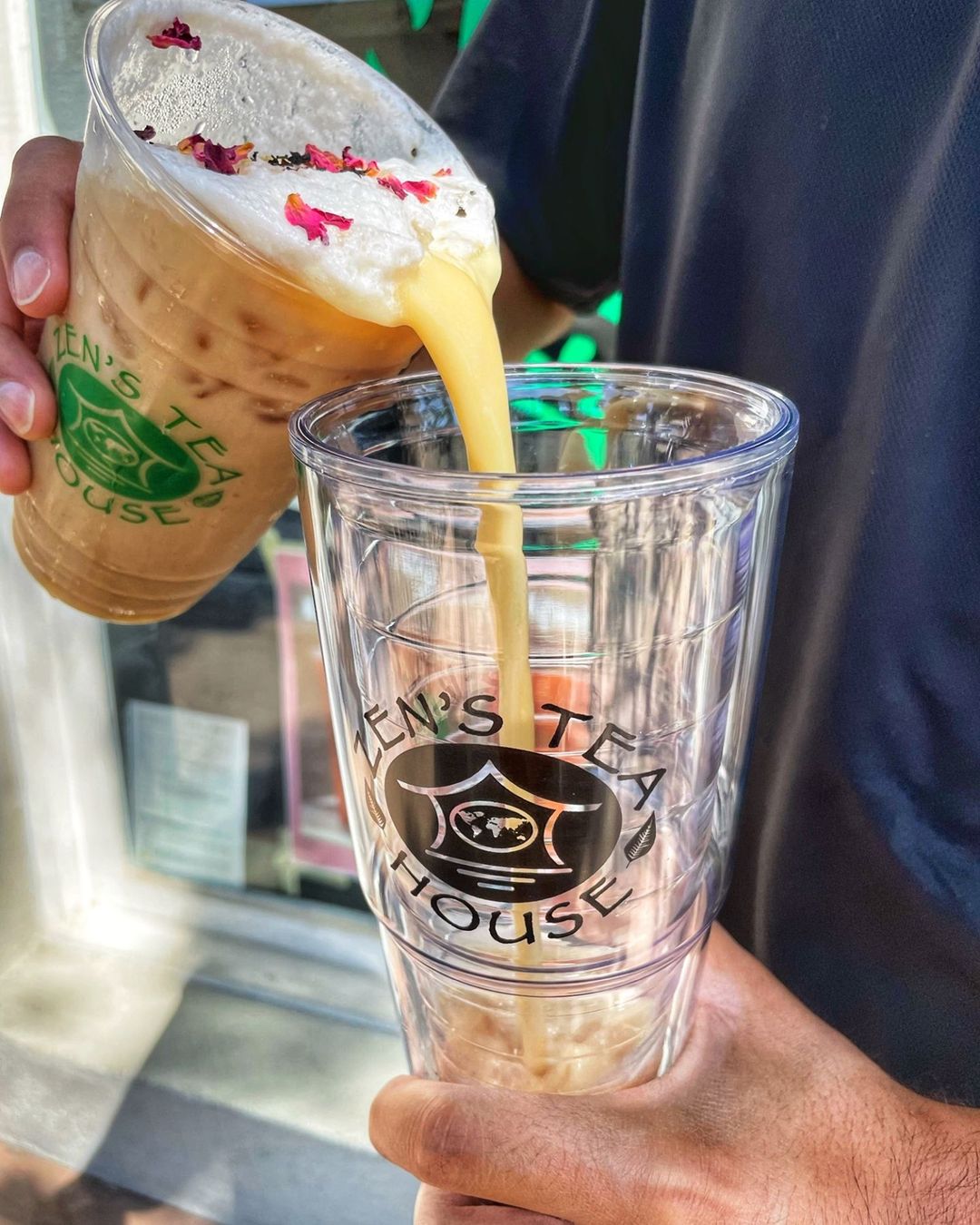 Zen's 24 oz. Double Wall Solid Clear Orbit Acrylic Tumbler with logo